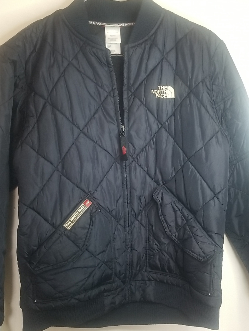 The North Face Boys Diamond-Quilted Bomber Jacket in Black
